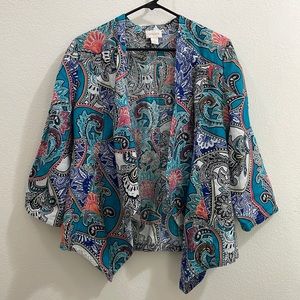Chico’s Paisley Linen Drape Jacket - Multicolored
